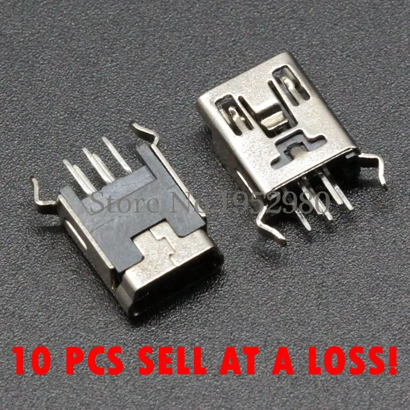 Новый 10 шт. мини USB 5 контактный разъем 180 Степень погружения Micro для зарядки|usb gsm 3g