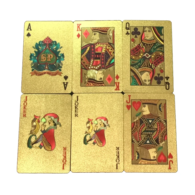 

Golden Plastic Playing Cards PVC Poker Cards Deck Gold Foil