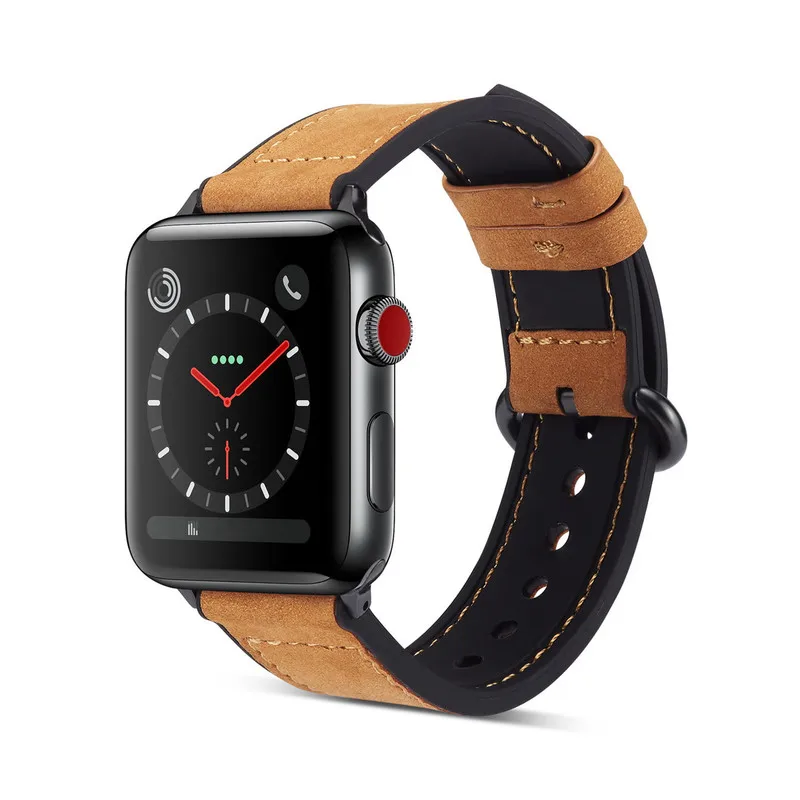 Кожаный ремешок для часов Apple Watch Series 4 3 2 1 браслет на запястье 40 44 38 42 мм с