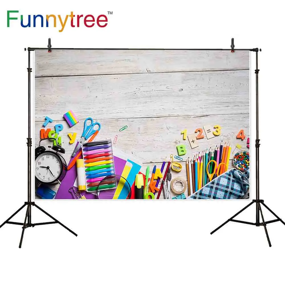 Фотофон Funnytree задний фон для школы элементарное образование деревянная стена