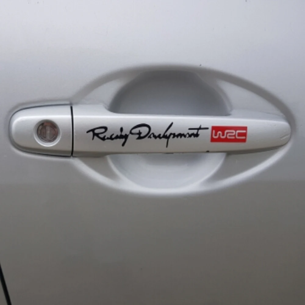 4 шт./компл. автомобильный Стайлинг WRC логотип дверной ручки светоотражающие