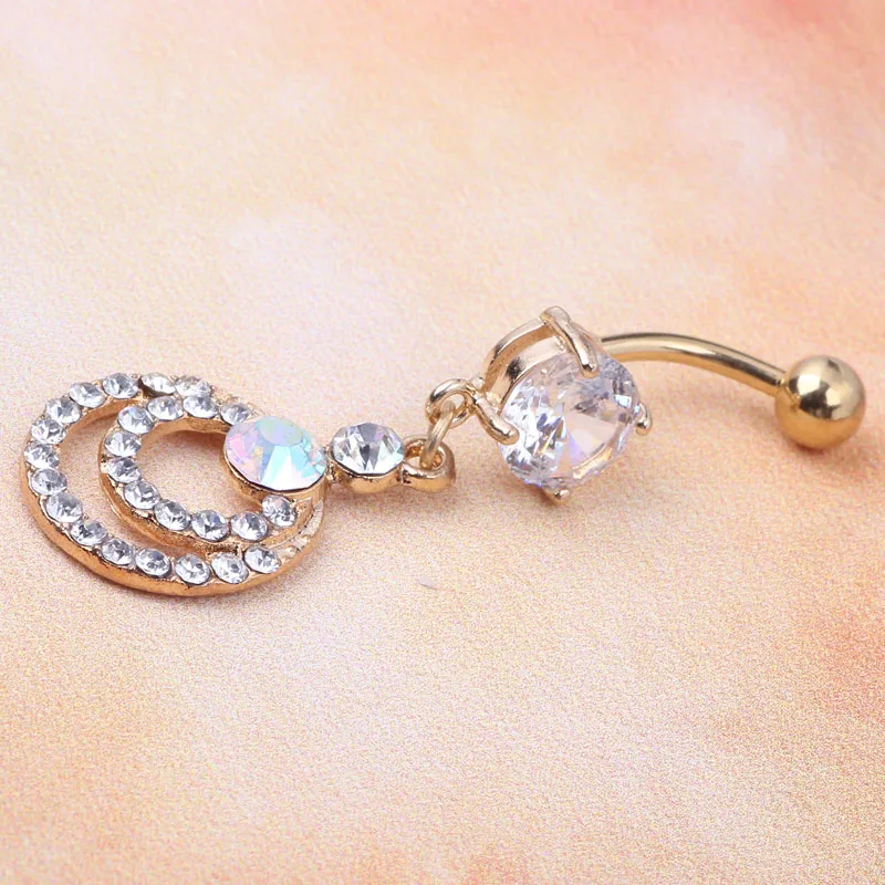 Пикантные драгоценные камни золотые стразы пирсинг для тела пупок кольцо пупка
