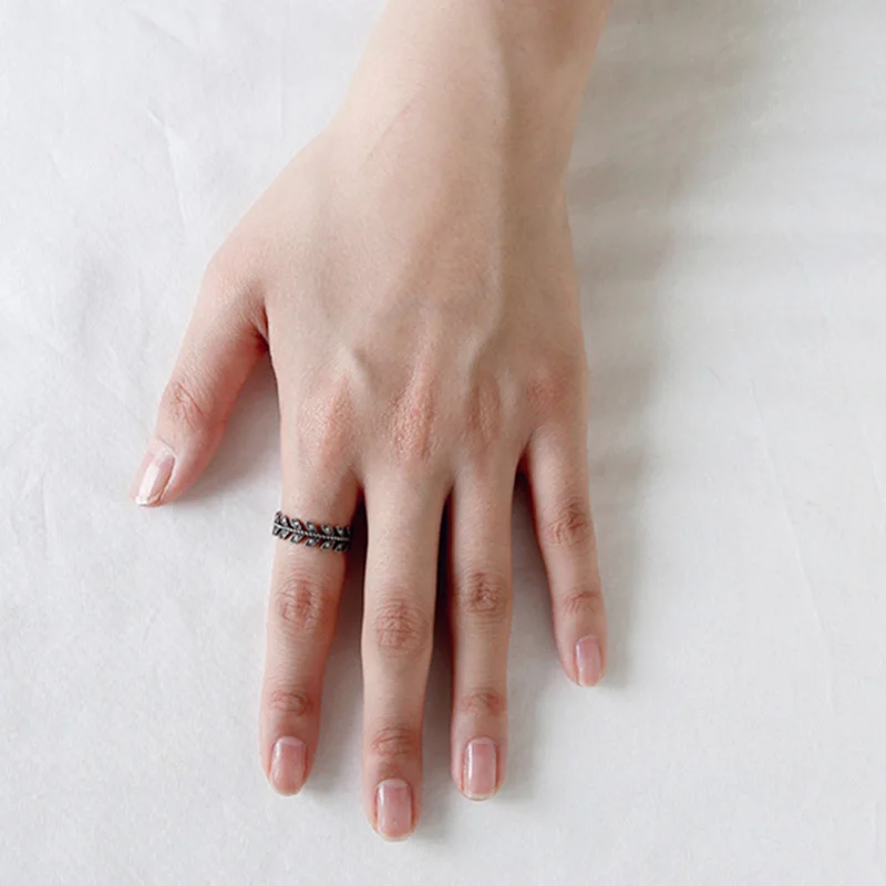 Solid 925 Sterling Silver Ring For WomenTrendy Style Leave Shape Accessories Adjustable Rings On Party (JewelOra RI102712) | Украшения и