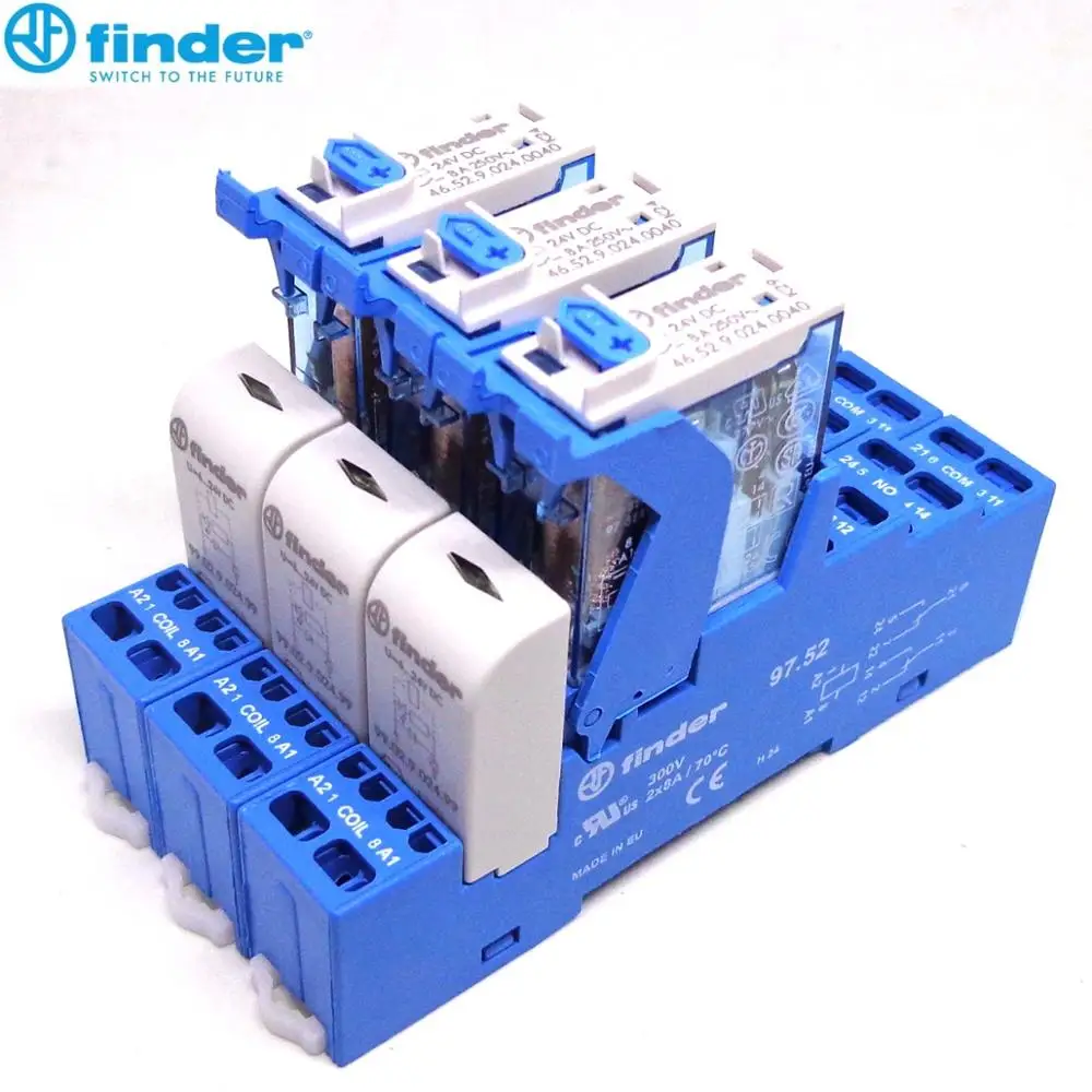 

finder relay 4C.52.9.024.0050 2CO 8A 24VDC 4C.51.9.024.0050 1CO 10A 24VDC Brand new and original