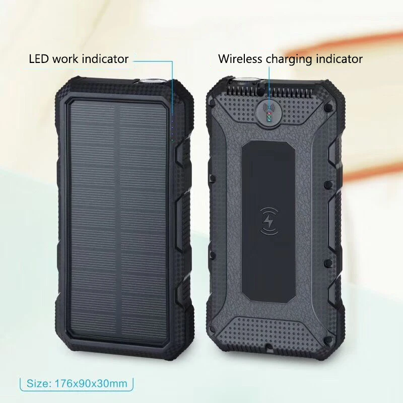 30000mAh портативное беспроводное зарядное устройство, солнечное зарядное устройство для iPhone, samsung, huawei, быстрая зарядка, USB зарядное устройство, внешний аккумулятор