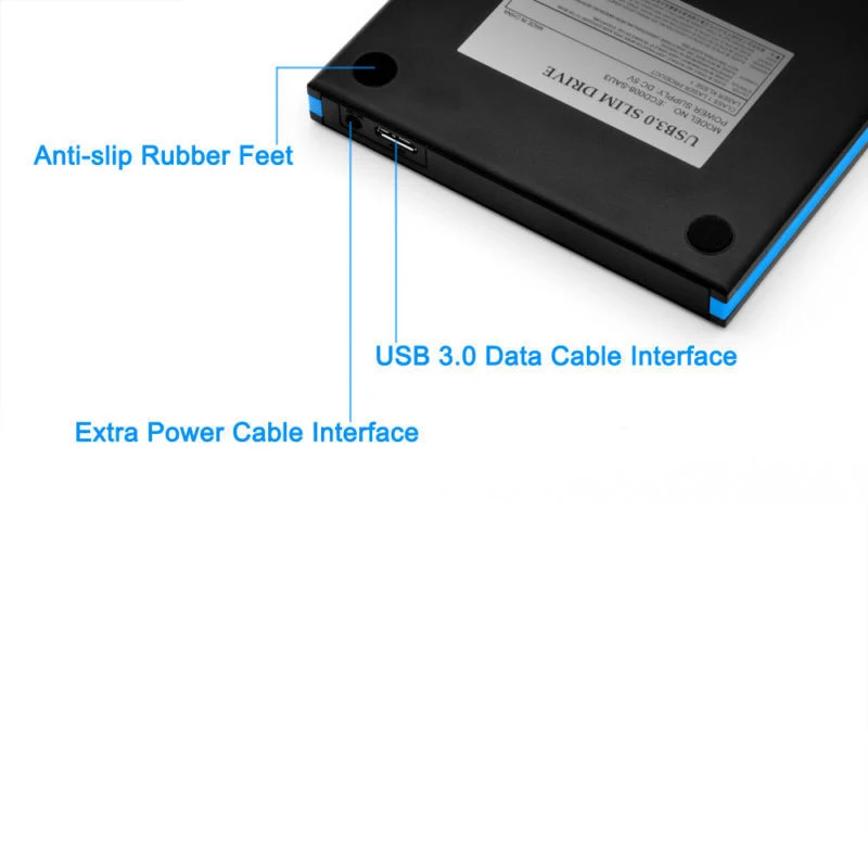 12 7 мм USB 3 0 Blu-Ray DVD привод Внешний Оптический Корпус SATA к чехол для ноутбука без