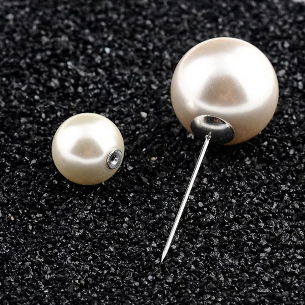 Rhodium needle Лидер продаж, высокое качество, винтажный стиль, покрытая прозрачной двойной головкой, имитация жемчуга, большая брошь, свадебные аксессуары - Окраска металла: Rhodium needle