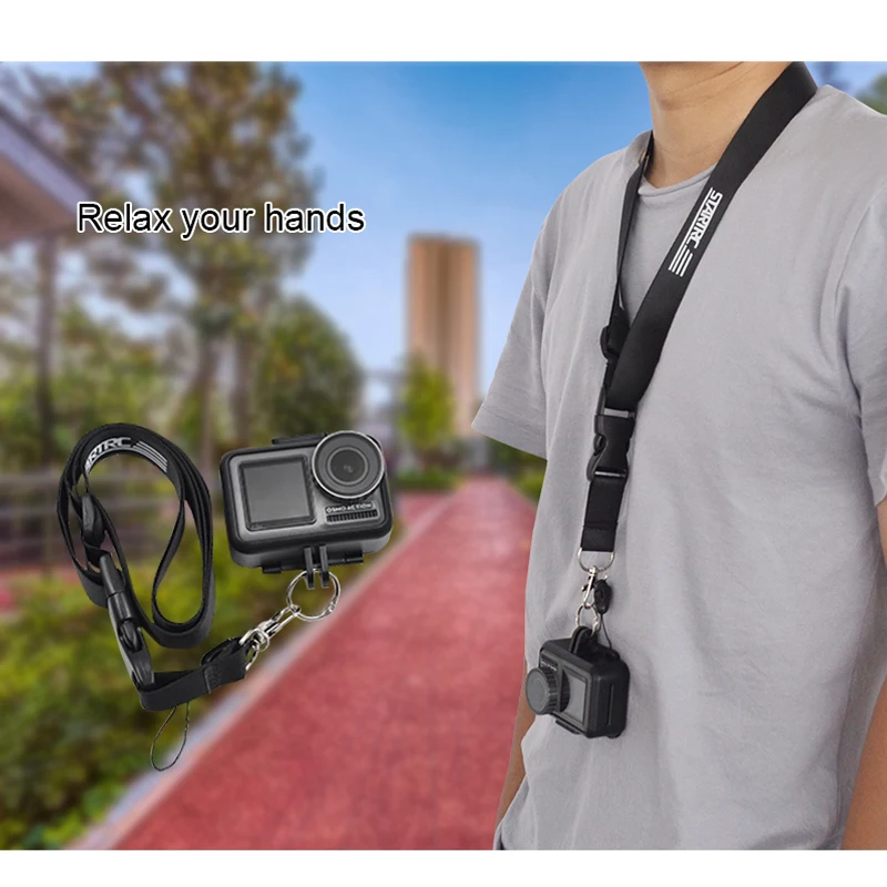 STARTRC DJI OSMO Action Neck Strap & Wrist Rope Protable lanyard For camera Accessories kit black/red Color | Электроника