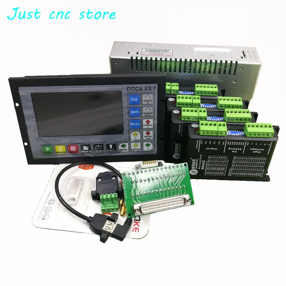 ЧПУ mach3 USB 4 осевой комплект шт. драйвер M542C + DDCS V3.1 контроллер источник