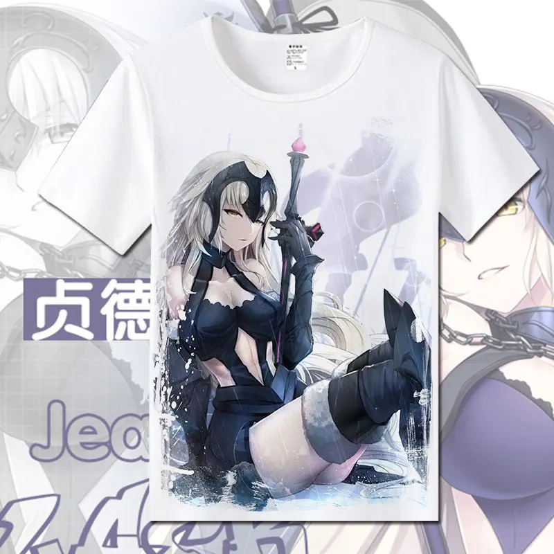 Fate/Grand Order Joan of Arc, хлопковые футболки для женщин, Студенческая футболка Jeanne d'Arc, летняя одежда с круглым вырезом и коротким рукавом, футболки