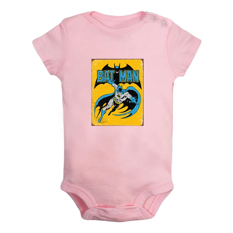 ieBodysuits1191P Ретро стиль DC Comics Бэтмен плакат Одежда для новорожденных девочек и мальчиков комбинезон с короткими рукавами хлопок - Цвет: ieBodysuits1191P