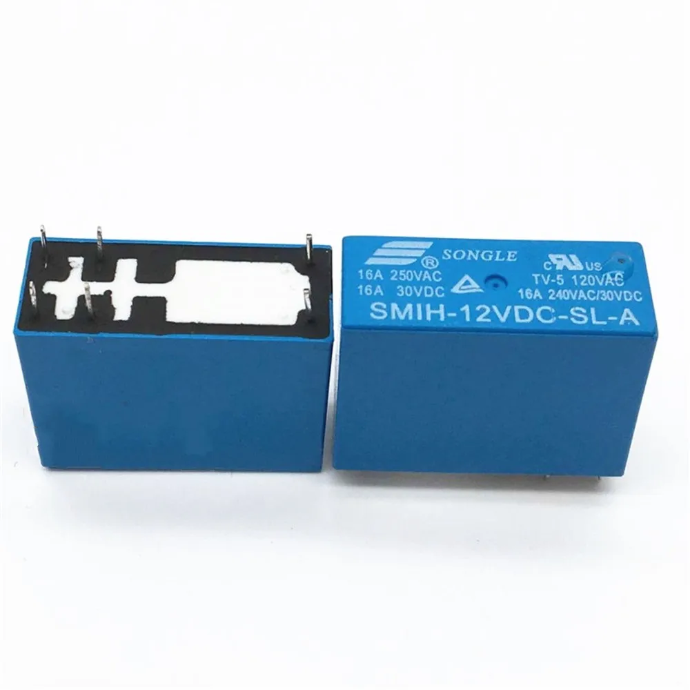 10 шт./лот Мощность реле SMIH-05VDC-SL-A SMIH-12VDC-SL-A SMIH-24VDC-SL-A 5 В, 12 В, 24 В постоянного тока, 16A 6PIN группа нормально разомкнутый