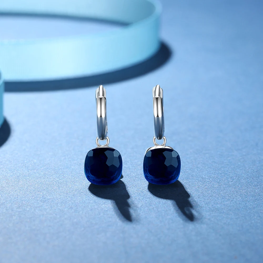 Серьги подвески из серебра 925 пробы с голубым топазом|earrings for|earrings for womenearrings women drop