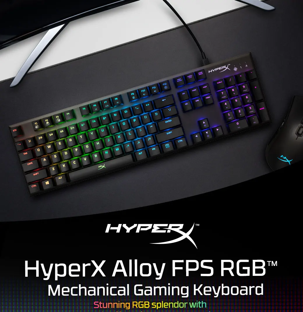 HyperX Alloy FPS RGB игровая клавиатура Kailh Silver speed keyswitches со сверхбыстрым откликом