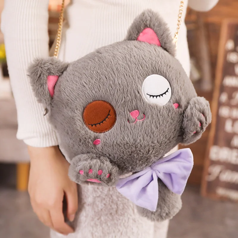 1 шт., 25 см, Kawaii Cat, плюшевый рюкзак, плюшевые куклы, сумка на плечо, мягкая мультяшная игрушка, детский подарок, детская игрушка для девочек