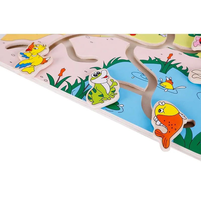 Wooden Farm Animal Jigsaw Puzzle Toy Maze Game Grab Educational Toys Home Early Education Cartoon 2018 New | Игрушки и хобби