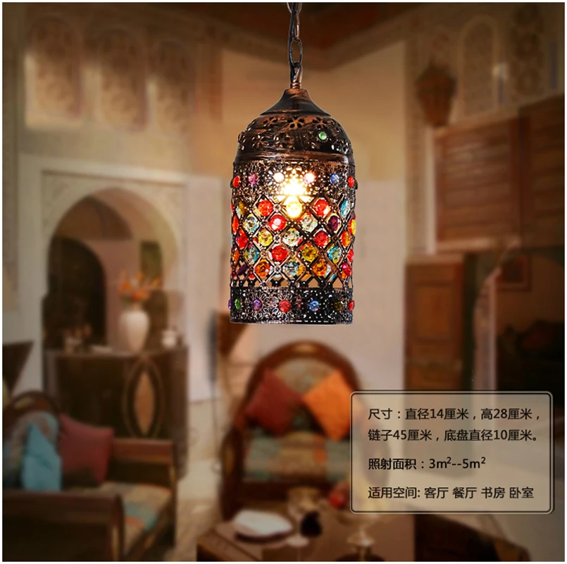 Богемные подвесные лампы Ретро таинственный разноцветный мозаика droplight Лофт