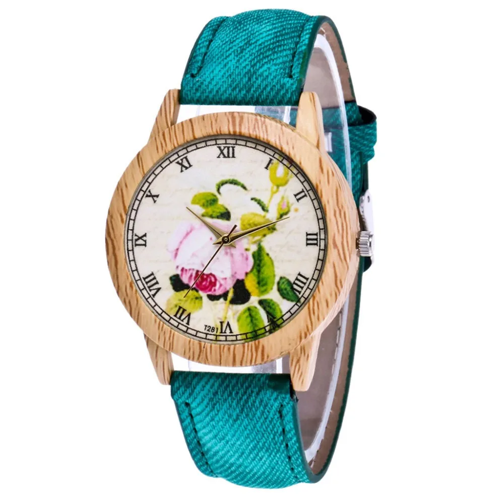 Женские модные повседневные PU Кожаный ремешок аналог кварцевые круглые часы