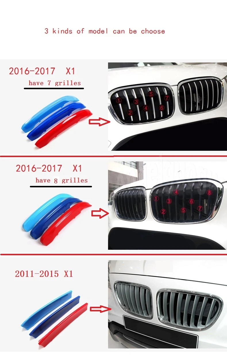 Angelguoguo 3D Автомобильная решетка спортивная полоса ABS Наклейка для BMW X1 F48 E84 2011