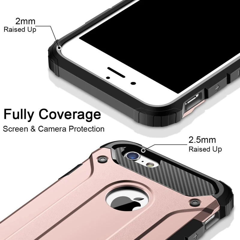 Роскошный гибридный жесткий прочный армированный чехол для Apple iPhone 8 7 Plus 6 6S 5