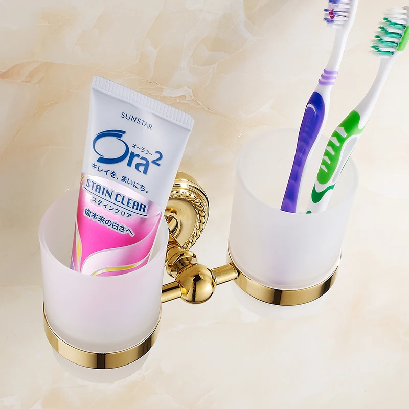 Держатели для чашек и стаканов 2 Керамика чашки античная латунь Зубная щётка