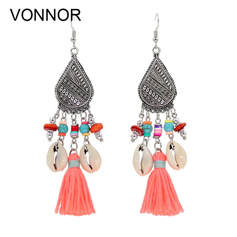 Женские Висячие серьги ювелирные изделия в форме ракушек богемные висячие с