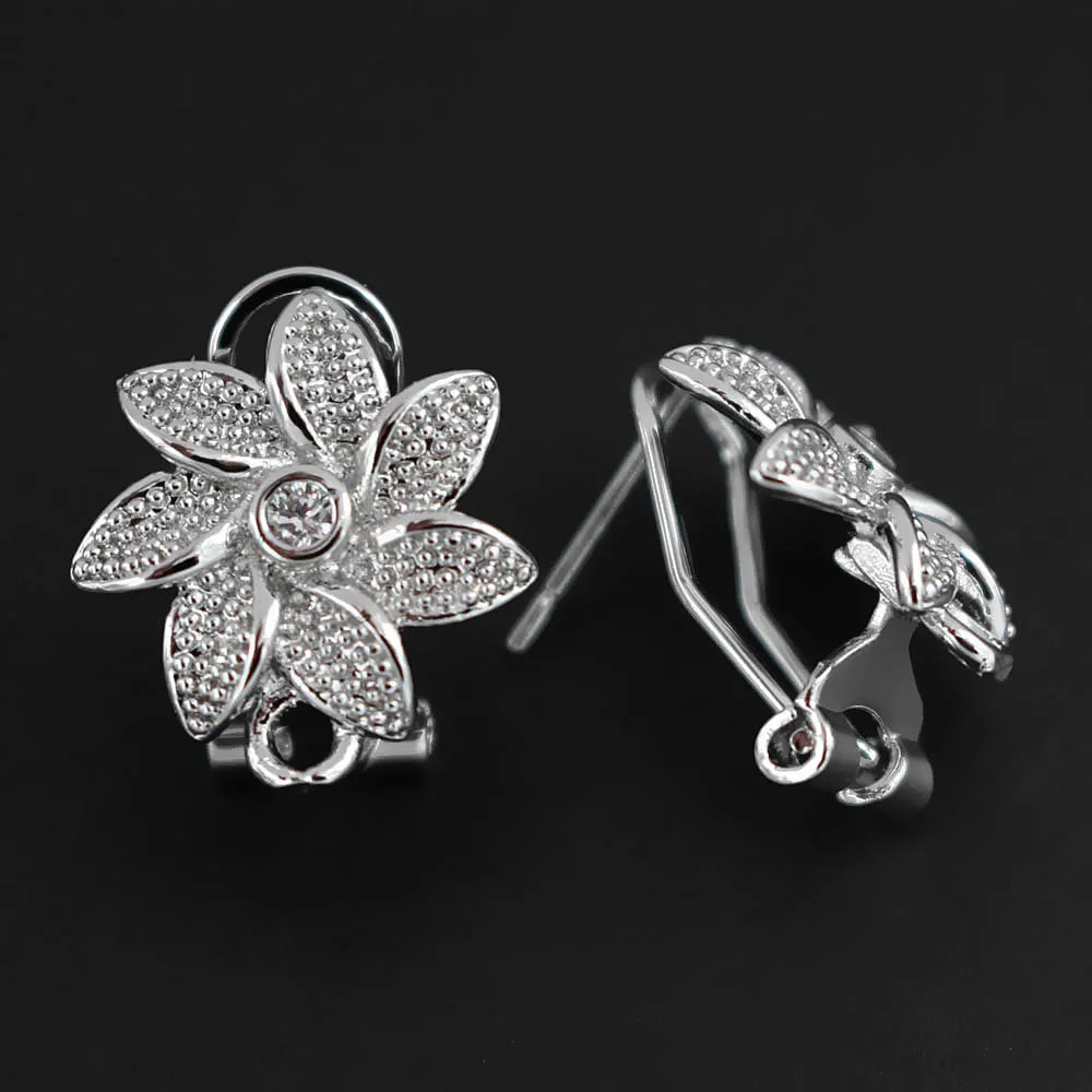 Микро проложенные кубические циркониевые серьги с зажимом вешалкой соединители