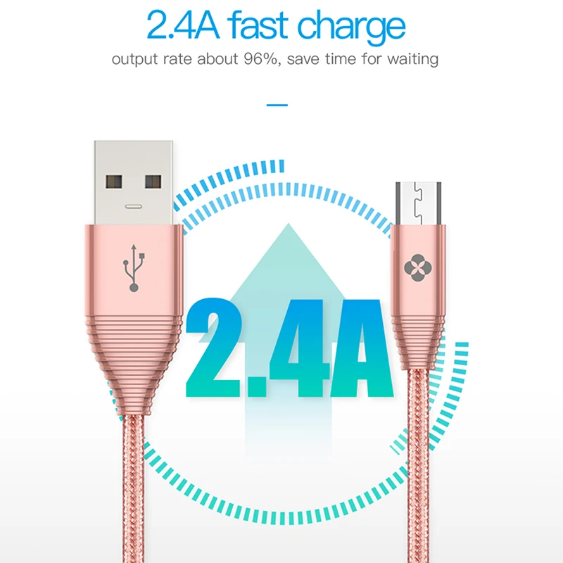 Цинковый сплав микро USB кабель для Samsung Xiaomi TOTU быстрое зарядное устройство