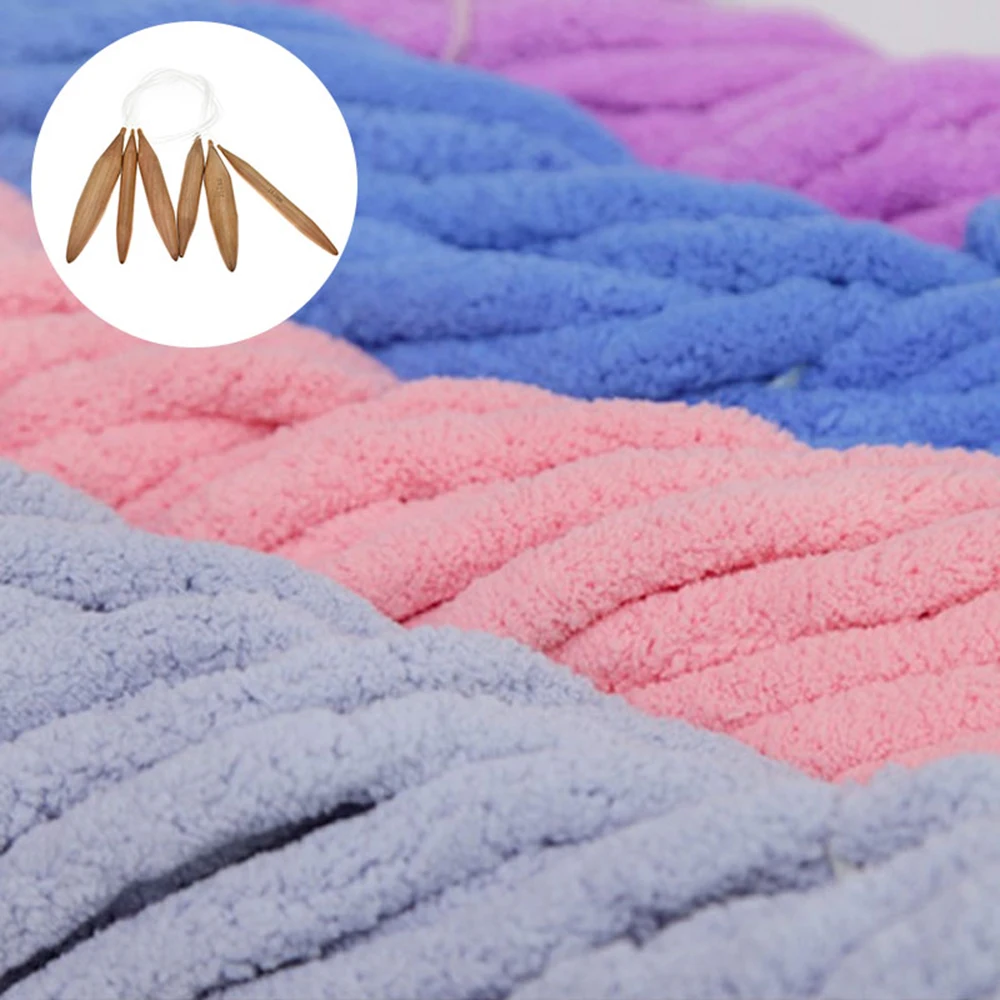 Деревянные круговые спицы для вязания прямые шерсти Diy одеяло тканые плетение