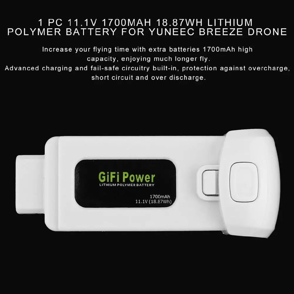 LeadingStar 11 1 V 3S 1700mAh 18.87Wh Аккумулятор для Yuneec Breeze 5 21|Детали и аксессуары| |