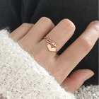 DODOAI розовое золото, кольцо с сердечком, титановые стальные кольца с буквами, индивидуальное именное кольцо для женщин, лучшие друзья, свадебный подарок