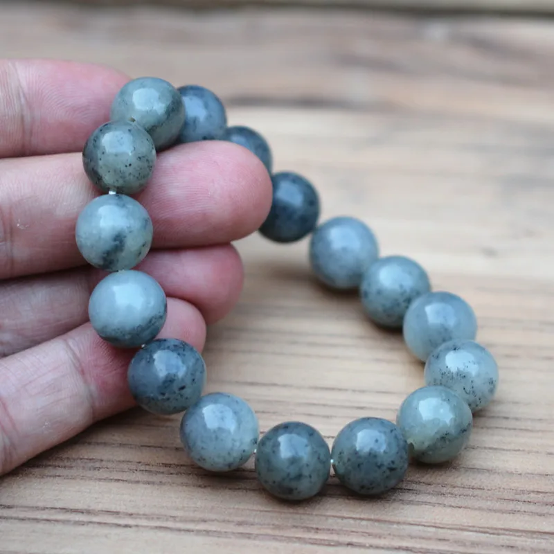 12 мм 100% натуральный серый нефритовый Будда браслеты круглые бусины китайские на