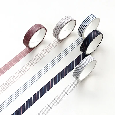08 5 шт./кор. xinmo Клетчатый полосы лента washi для художественного оформления ногтей, ручная работа Скрапбукинг планировщик изоляционная лента клейкая лента kawaii Канцелярские - Цвет: 08