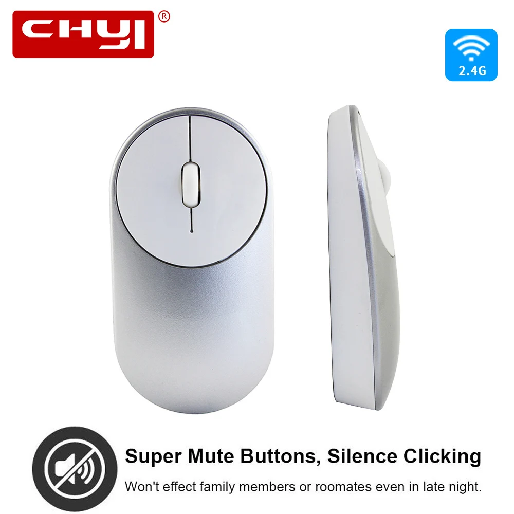 Беспроводная мышь CHYI с бесшумным кликом 1600 точек/дюйм USB оптическая игровая
