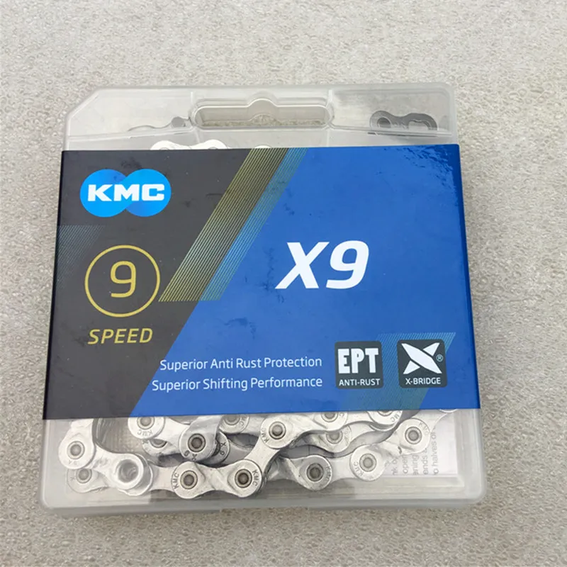 KMC X9 X9.93 сеть MTB 1/2 &quotx 11/128&quot 116L цепь для дорожного велосипеда 9 скоростей