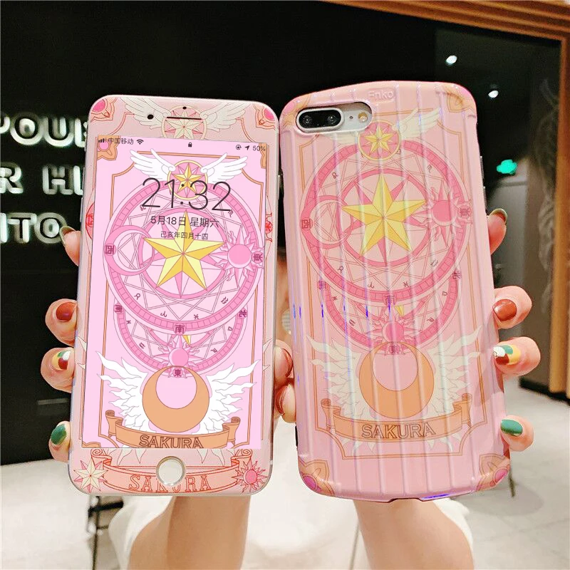 Для iphone XS max XR X милый мягкий чехол Sailor Moon + стеклянная пленка для экрана 8 plus 7 Plus 6 S