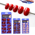 Накладные ногти, 100 шт.накладные ногти, Овальные, накладные ногти, полное покрытие, накладные ногти, круглая голова, вишнево-красный, винно-красный