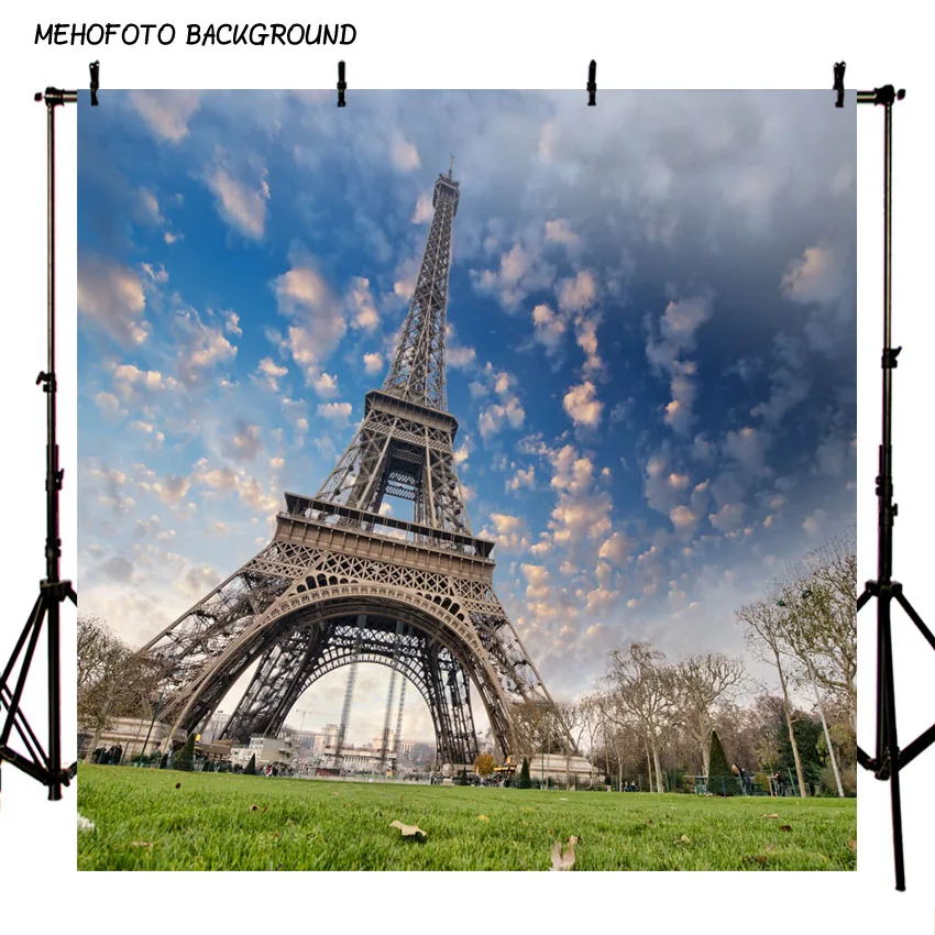 MEHOFOTO фоны для фотосъемки свадебный фон железная башня голубое небо белые облака
