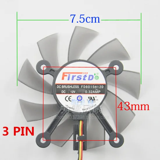New Graphics Card GPU Cooler Fan For ASUS GTX680 650 GTX560Ti ENGTX560 HD7850 DC2-2GD5 HD7770 EAH6950/5830/8600/9800 GTS 450/460 |