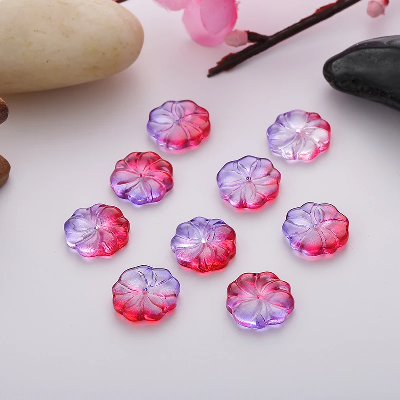 

New 16mm 5pcs Round Flower Petals Glass Bead Fashion Imitation Czech Crystal Beads Diy Handmade Necklace DIY Jewelry Making