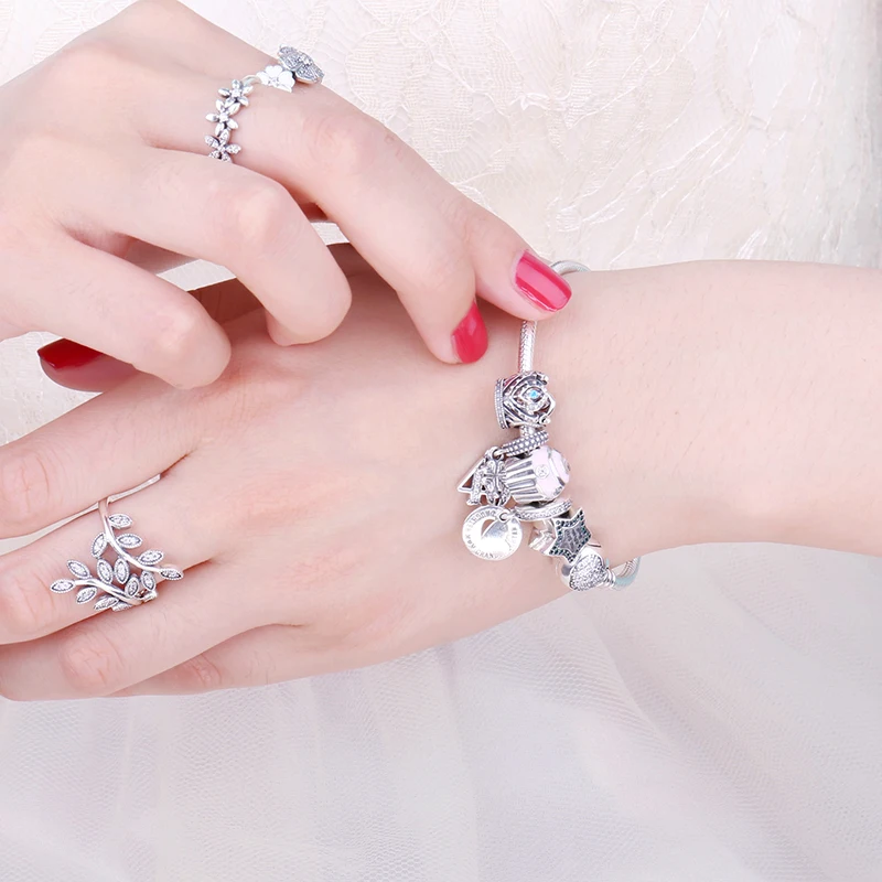 Jewelrypalace стерлингового серебра 925 величество Корона бисер Подвески Fit Браслеты