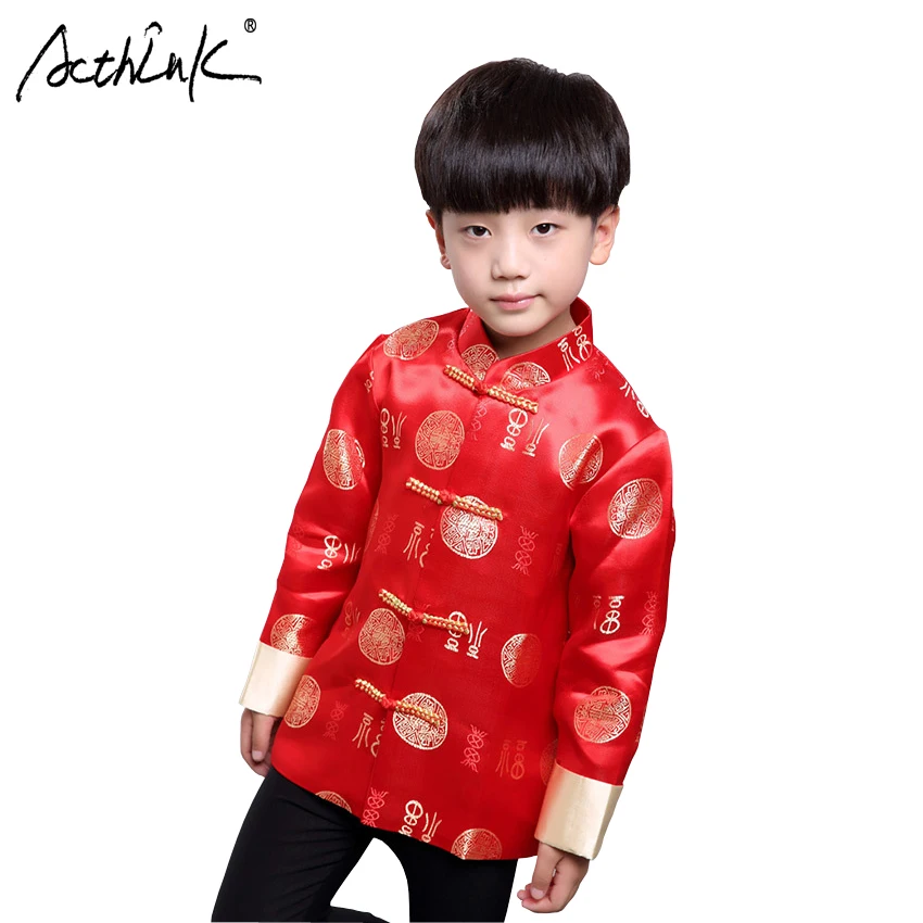 ActhInK/новое пальто для мальчиков Hanfu вечерние костюмы в китайском стиле для мальчиков Детская Новогодняя одежда в китайском стиле традиционное китайское весеннее пальто для мальчиков