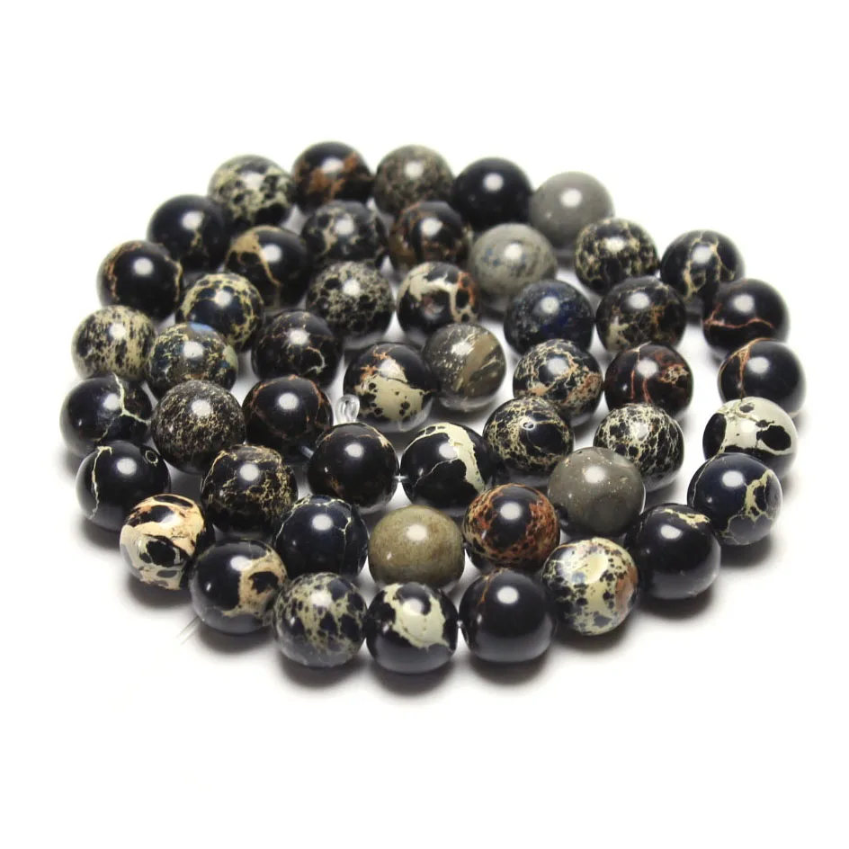 Оптовая продажа натуральный камень бусины черный император бирюзы для