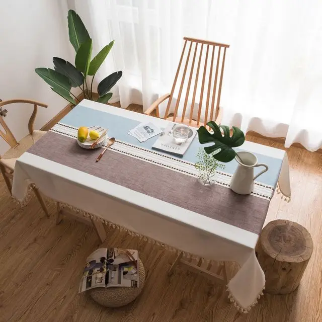 Rural Style Cotton And Linen Small Fresh Tablecloth Artistic Round Table Cloth Rectangular | Дом и сад