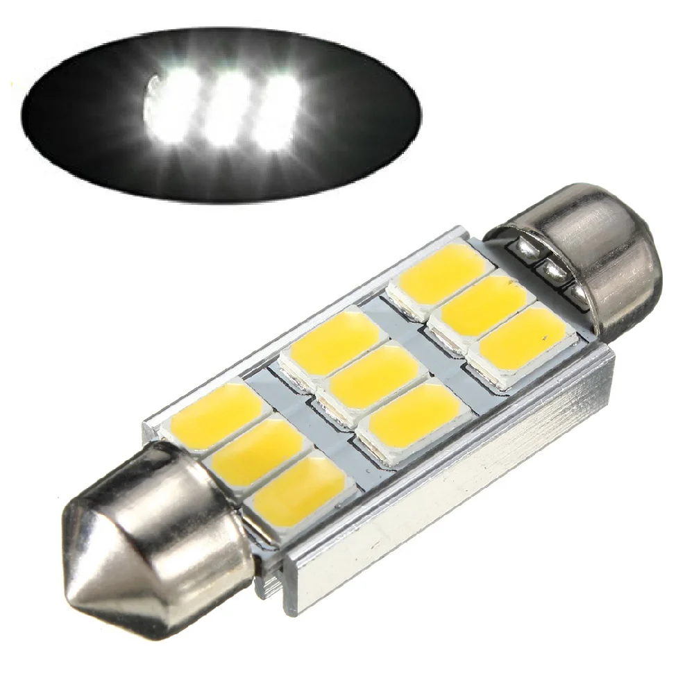 YSY 50 шт./лот гирлянда 9smd светодиодная CAN шина 36 мм 39 42 C5W без ошибок 5630 5730 9
