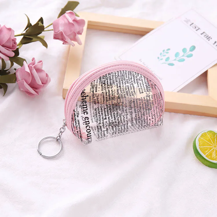 

Korea Style Transparent PVC Letter Women Coin Purses Shell Small Bag Clear Bag Girls Coin Card Holder For Kid Purse Children Bag