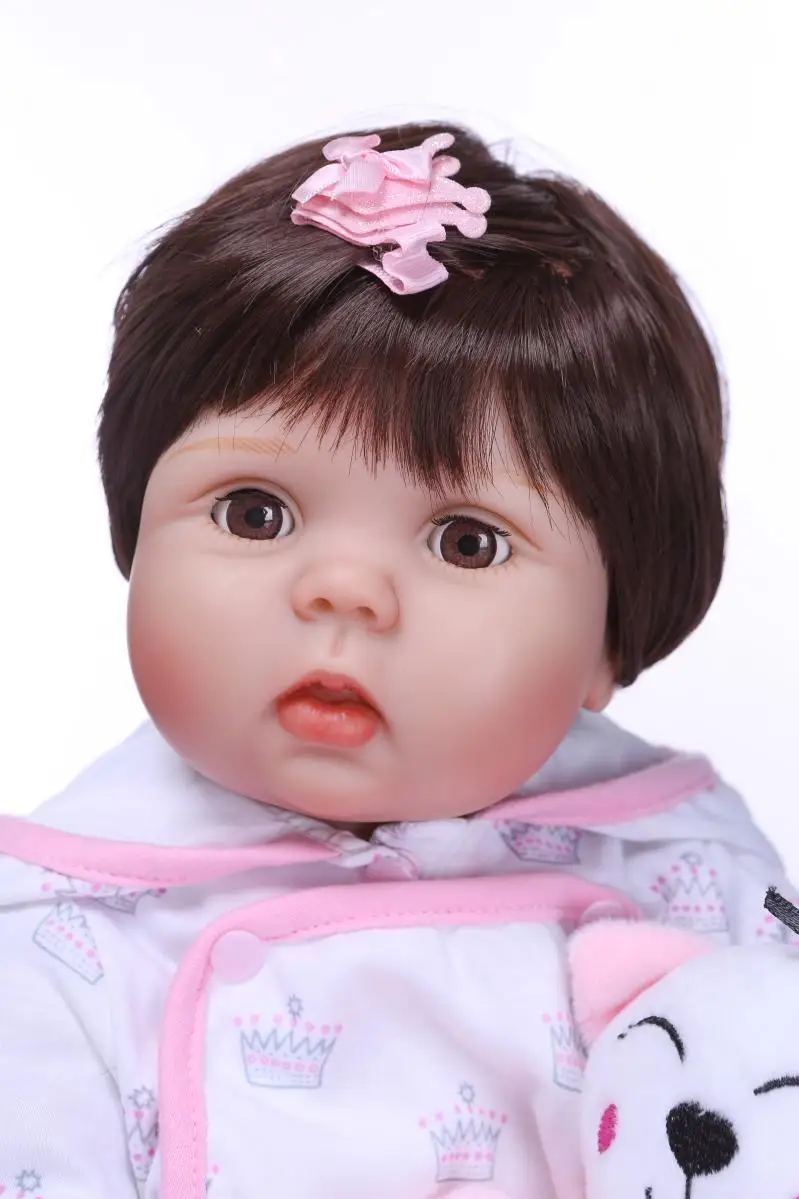 Силиконовые куклы Bebes reborn реалистичные для девочек 22 дюйма 55 см могут мигать
