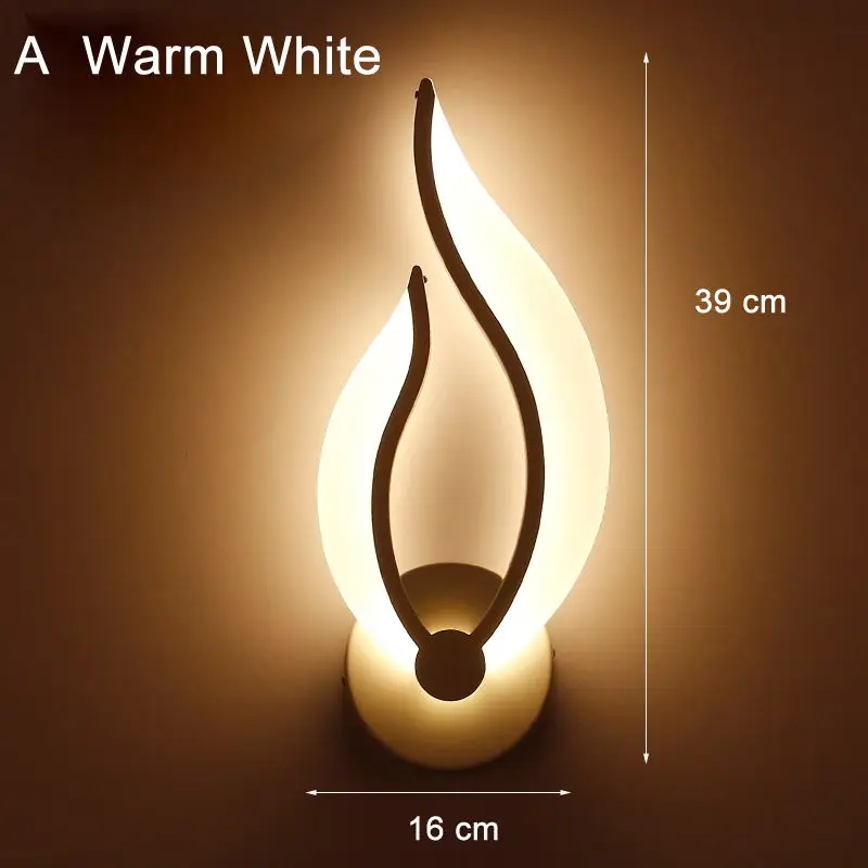 white A warm white Светодиодный настенный светильник, акриловый материал, белый цвет, для спальни, прикроватный светильник, для кухни, столовой, коридора, бра, светильник ing - Цвет абажура: white A warm white