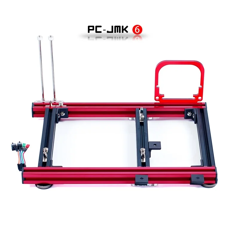 Red and Black QDIY PC-JMK6 мини ITX широкий открытый Обнаженная голая рамка алюминиевый корпус чехол для компьютера - Цвет: Red and Black