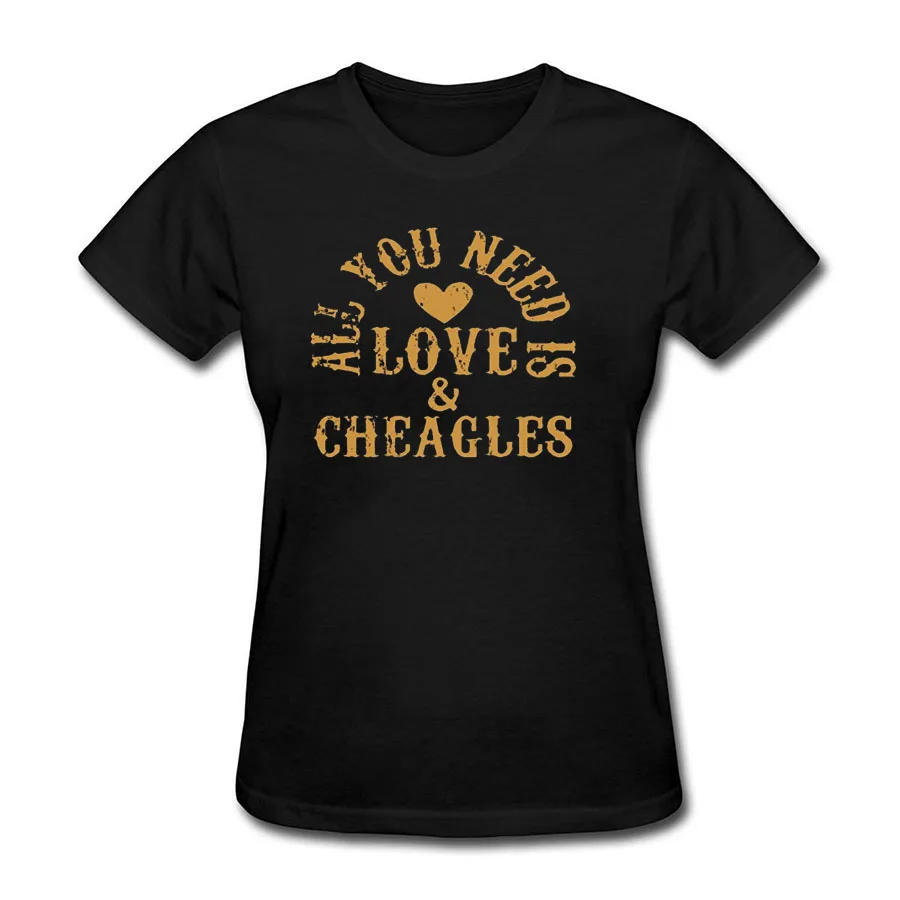 Женская футболка All You Need Is Love и Cheagles футболки Для женщин 100% хлопок красивые